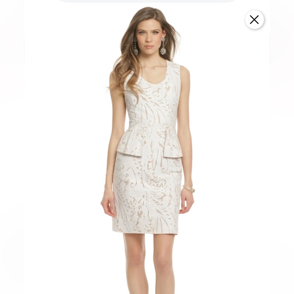 BCBGMaxAzria Mazari Palm Dress - Cream Lace Dress